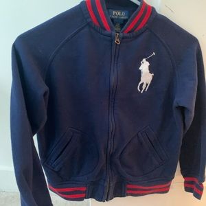 Boys Polo zip up sweatshirt Navy/Red